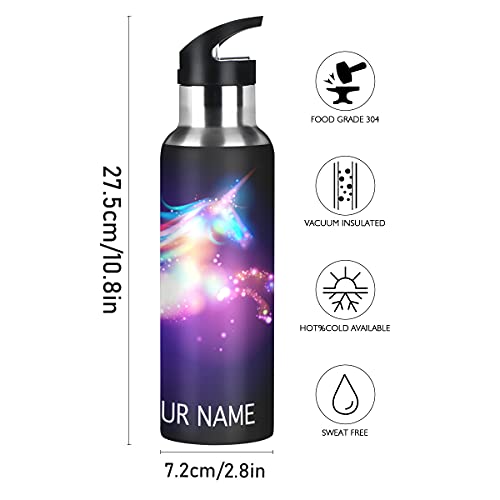 Unicorn Personalized Water Bottle Double Stainless Steel Insulated Simple Customized Cup