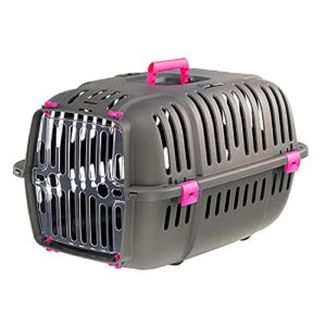ferplast jet pet carrier: value dog carrier suitable for toy dog breeds & small cats, assembled dimensions: 12.6l x 18.5w x 11.42h inches, fuchsia