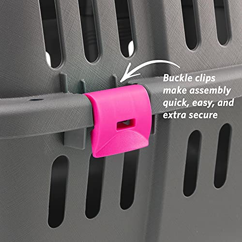 Ferplast Jet Pet Carrier: Value Dog Carrier Suitable for Toy Dog Breeds & Small Cats, Assembled Dimensions: 12.6L x 18.5W x 11.42H inches, Fuchsia