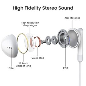 USB C Headphones, Type C Earphones HiFi Stereo in Ear Wired Earbuds USB C Earphones, Type C Headphones with Mic Compatible with Samsung Galaxy S21 Ultra S20 FE Note 10 Google Pixel 6 5 4XL Oneplus 9 8