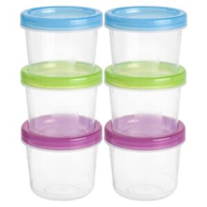 mosville baby food containers - 12 sets, 4 oz food grade plastic small containers with lids, leakproof and reusable, microwave & dishwasher safe freezer containers for food……