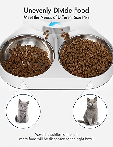 PETLIBRO Pet Food Splitter with Stainless Steel Bowls, Automatic Cat Feeder Bowls for Two Cats or Dogs, Suitable for PETLIBRO Automatic Cat Feeder PLAF005, PLAF006, PLAF103, PLAF203