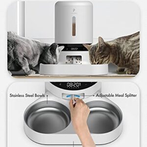 PETLIBRO Pet Food Splitter with Stainless Steel Bowls, Automatic Cat Feeder Bowls for Two Cats or Dogs, Suitable for PETLIBRO Automatic Cat Feeder PLAF005, PLAF006, PLAF103, PLAF203