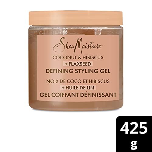 SheaMoisture Defining Styling Gel For Thick, Curly Hair Coconut and Hibiscus Paraben-Free Frizz Control Styling Gel 15 oz