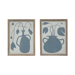 creative co-op wood and glass wall décor, set of 2 styles
