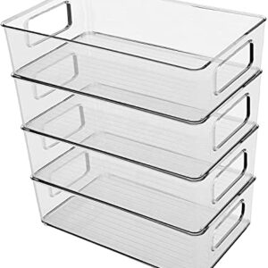 MLTS Fridge organizer | Stackable Storage Bins Clear Plastic Pantry Rack Refrigerator Kitchen Cabinet Frozen pod dividers Mini can holder Food Safe Multiple Use Pack of 2