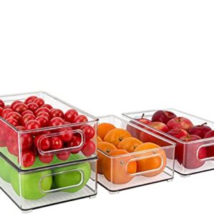 MLTS Fridge organizer | Stackable Storage Bins Clear Plastic Pantry Rack Refrigerator Kitchen Cabinet Frozen pod dividers Mini can holder Food Safe Multiple Use Pack of 2