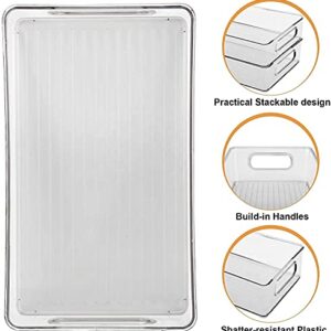 MLTS Fridge organizer | Stackable Storage Bins Clear Plastic Pantry Rack Refrigerator Kitchen Cabinet Frozen pod dividers Mini can holder Food Safe Multiple Use Pack of 2