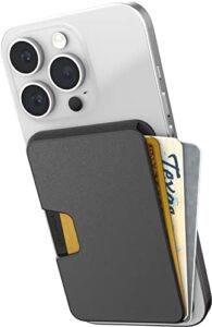 smartish wallet for magsafe iphones - side hustle - slim detachable magnetic card holder for apple iphone 14/13/12 models - black tie affair