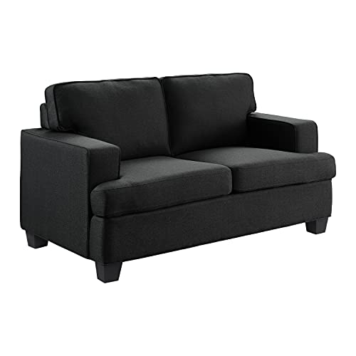 Lexicon Fernleaf Living Room Loveseat, Black