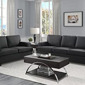 Lexicon Fernleaf Living Room Loveseat, Black