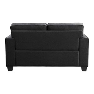 Lexicon Fernleaf Living Room Loveseat, Black