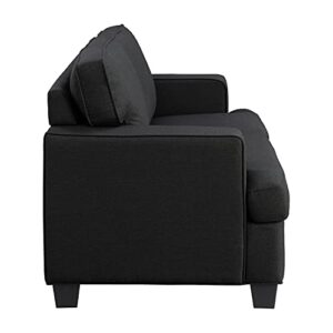 Lexicon Fernleaf Living Room Loveseat, Black