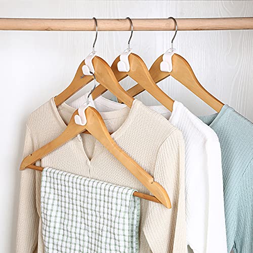 RONRONS 60 Pieces Clothes Hanger Connector Hooks, Outfit Hangers Extender Linking Hook Clips Velvet Huggable Hangers Drop Connecting Grip Heavy Duty Cascading Clothes Space Saving Organizer, 4 Colors