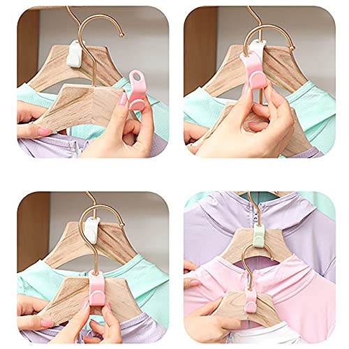 RONRONS 60 Pieces Clothes Hanger Connector Hooks, Outfit Hangers Extender Linking Hook Clips Velvet Huggable Hangers Drop Connecting Grip Heavy Duty Cascading Clothes Space Saving Organizer, 4 Colors