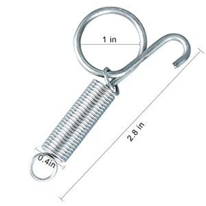 4pcs 75mm Metal Finger Spring Latch Hook, One-Handed Cage Door Spring Hooks, Large Cages Lock for Fixing Pet Cage Door,Bunnies, Rodents, Hamsters, Squirrels, Birds Cages Hook