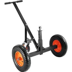 vevor adjustable trailer dolly, 1000lbs tongue weight capacity, carbon steel trailer mover with 19''-26'' adjustable height & 2'' ball, 16'' pneumatic tires & universal wheel, for moving rv trailer