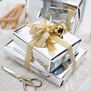 RUSPEPA Silver Metallic Wrapping Paper - Solid Color Paper Perfect for Wedding, Birthday, Christmas, Baby Shower - 17.3 Inches X 32.8 Feet