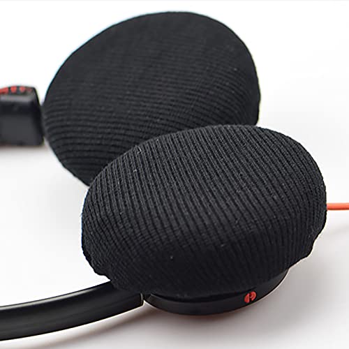 CactusAngui Ear Cushion Cover Knitted Comfortable Fabric Headphone Protector Breathable Portable Large Black