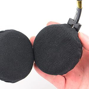 CactusAngui Ear Cushion Cover Knitted Comfortable Fabric Headphone Protector Breathable Portable Large Black