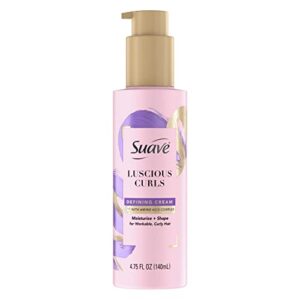 suave pink luscious curls styling cream hair cream for luscious curls curl defining cream with amino acid complex 4.75 oz