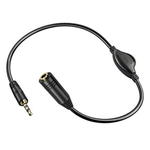 PChero 2 Packs 3.5mm Headphone Extension Cables with Mic, Male to Female Stereo Audio Jack Extender Aux Extension Adapter Cords with Volume Control