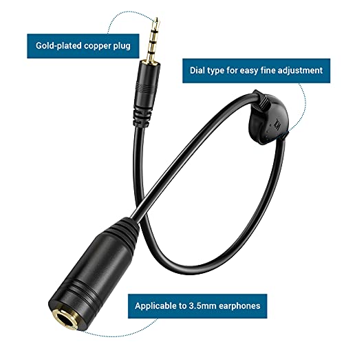 PChero 2 Packs 3.5mm Headphone Extension Cables with Mic, Male to Female Stereo Audio Jack Extender Aux Extension Adapter Cords with Volume Control