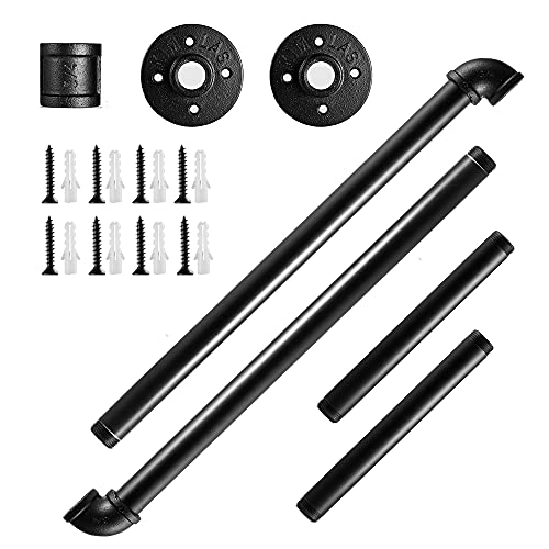 Eledom Industrial Pipe Clothing Rack 36 Inch, Wall Mounted Clothes Rack, Hanging Clothes Rods for Closet and Laundry Room, Multi-Purpose Heavy Duty Garment Bar (1 Pack)