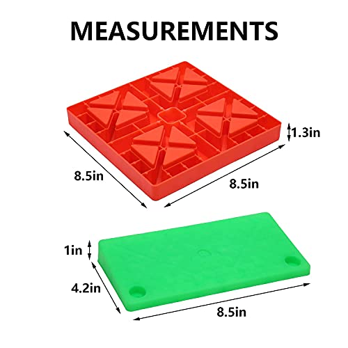 GarfatolRv RV Leveling Blocks with Glow in The Dark Ramp Heavy Duty Camper Leveling Blocks Ideal for Stabilizing and Leveling Your Rigs-10 Pack, Red