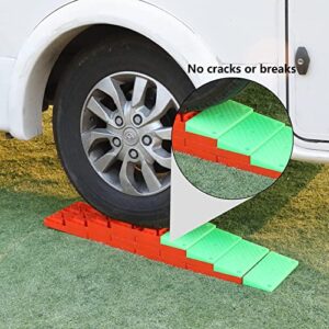 GarfatolRv RV Leveling Blocks with Glow in The Dark Ramp Heavy Duty Camper Leveling Blocks Ideal for Stabilizing and Leveling Your Rigs-10 Pack, Red