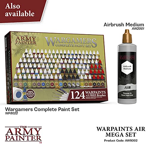 The Army Painter Warpaints Air Mega Set - Non-Toxic Water Based Airbrush paint set – paint and primer for Tabletop Roleplaying, Boardgames, and Wargames Miniature Model Painting