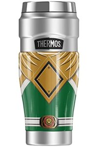 thermos power rangers green ranger stainless king stainless steel travel tumbler, vacuum insulated & double wall, 16oz