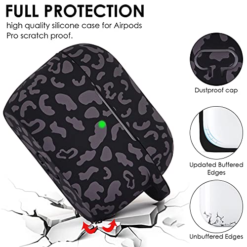 Case for Airpods Pro 1st Generation, Filoto Cute Apple Airpod Pro Cover for Women Girls, Silicone Case for Air Pod Pro Wireless Charging Case with Bracelet Keychain Accessories (Dark Leopard)