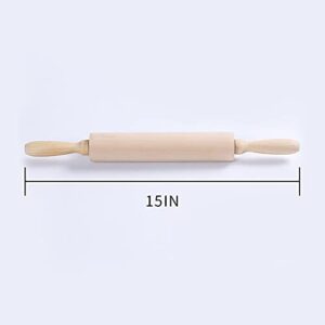 LaXon Rolling Pins,Pizza Roller,15 Inch Wooden Rolling Pins for Backing,Use for Pasta,Cookie Dough,Pastry,Bakery,Pizza,Fondant