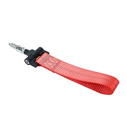 Modengzhe Red Tow Strap for Car High Strength Front or Rear Bumper Towing Hook Belt with Adapter Fitting Compatible with BMW or Other European Car Models if Applicable