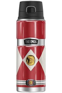 power rangers red ranger emblem thermos stainless king stainless steel drink bottle, vacuum insulated & double wall, 24oz