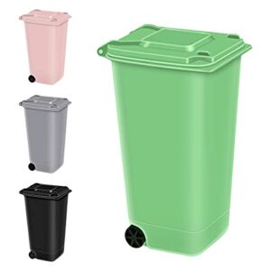 goldblue 4pcs mini curbside trash bin with lid，desk trash can garbage organizer storage bin pen pencil cup holder office supplies，mini small and exquisite trash can