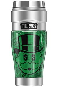 thermos monopoly money stainless king stainless steel travel tumbler, vacuum insulated & double wall, 16oz