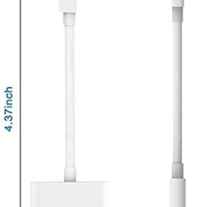 Lightning to 3.5mm Headphones Jack Adapter for iPhone,Apple MFi Certified iPhone Headphones Adapter Dongle Aux Audio Charger Splitter Compatible for iPhone 14 13 12 11 XS XR X 8 7 iPad-Support All iOS