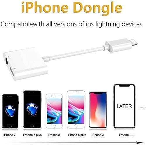 Lightning to 3.5mm Headphones Jack Adapter for iPhone,Apple MFi Certified iPhone Headphones Adapter Dongle Aux Audio Charger Splitter Compatible for iPhone 14 13 12 11 XS XR X 8 7 iPad-Support All iOS