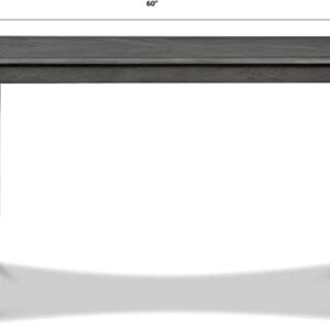 New Classic Furniture Amy Kitchen Counter Island Dining Table for 4 with Storage Shelf & USB Chargers, Contemporary Gray