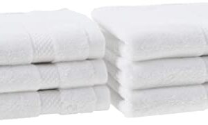 Amazon Aware 100% Organic Cotton Plush Bath Towels - Washcloths, 6-Pack, White