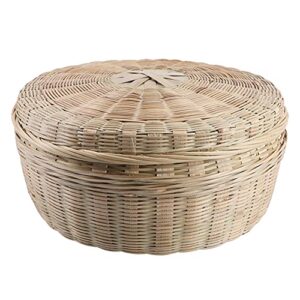 wicker storage basket handwoven rattan storage basket with lid rattan storage container houseware storage basket for shelves and home organizer bins picnic basket