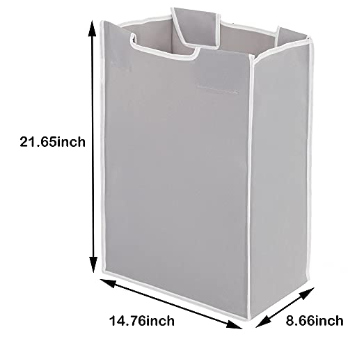 STORAGE MANIAC 2 Pack Laundry Sorter Replacement Bags, No Hangers, Laundry Hamper Cart Removable Replacement Bags, Laundry Storage Organizer Replacement Bags, Gray