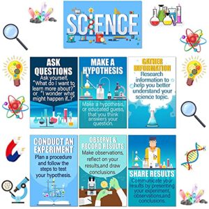 31 pieces scientist bulletin board set laminated science posters classroom decals banner classroom wall decoration for teachers science lab cutouts school bulletin board office party supplies