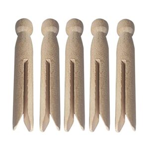 A+TTXH+L Wooden Clothes Pegs 50pcs 11cm Natural Wood Dolly Peg Traditional Dolly Style Wooden Clothes Pegs Dolly Clothespins Round Wooden Clothes Pins Crafts