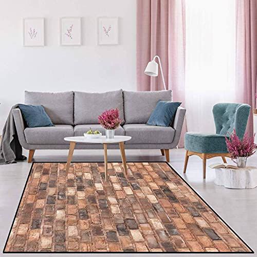 Indoor/Outdoor Area Soft Rug Grungy Old red Brick Wall Seamless Background Texture Photo Pattern Floor Rugs Table Chair Mats Home Living Room Coffee Table Non-Slip Carpet Home Decoration Gifts