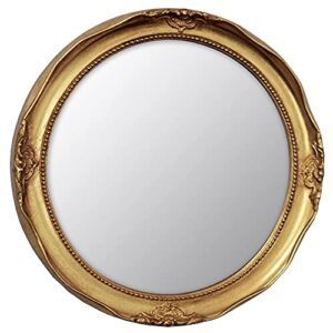 funerom vintage 12.2 inch decorative wall mirror hanging mirror round gold