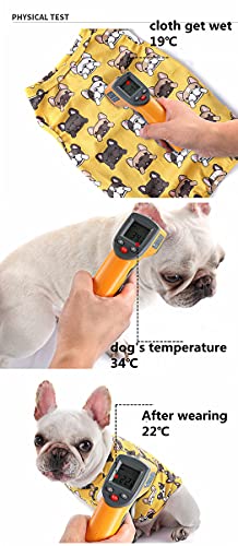 Cooling Dog Harness for Small Medium Dog Pet Ice-Cooling Clothes Comfort Fits Puppy Cooler Vest Shirt for Summer (Yellow, XL)