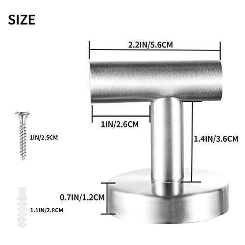 JBCLXXW 4 Packs Bathroom Wall Towel Hooks No Drill Heavy Duty Robe Hook Holder SUS304 Stainless Steel (Brushed)